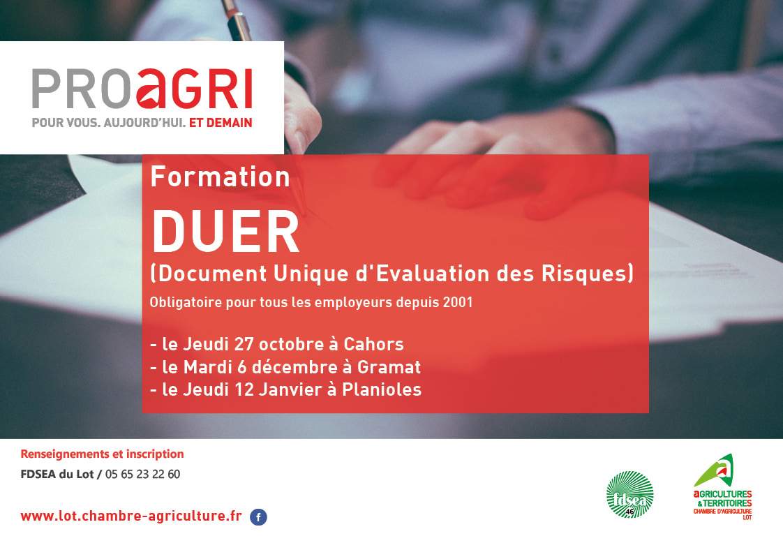 Formation « Document Unique d’Evaluation Des Risques – DUER »