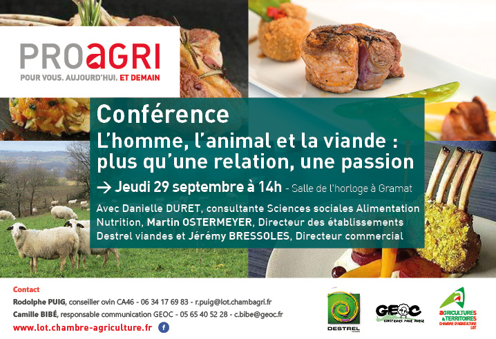 29 septembre : Conférence « L’homme, l’animal et la viande »