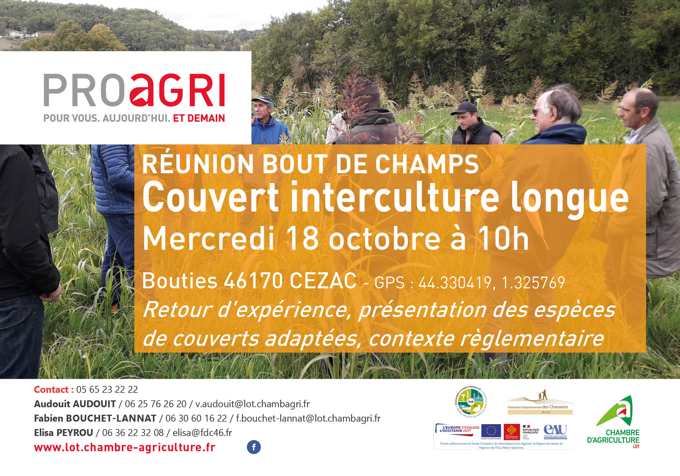 Réunion Bout de Champs : Couvert interculture longue ce mercredi 18 octobre
