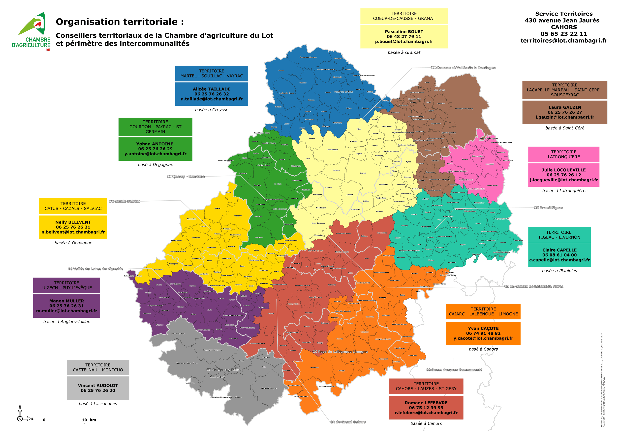 Organisation territoriale Chambre d’agriculture : La carte des conseillers territoriaux