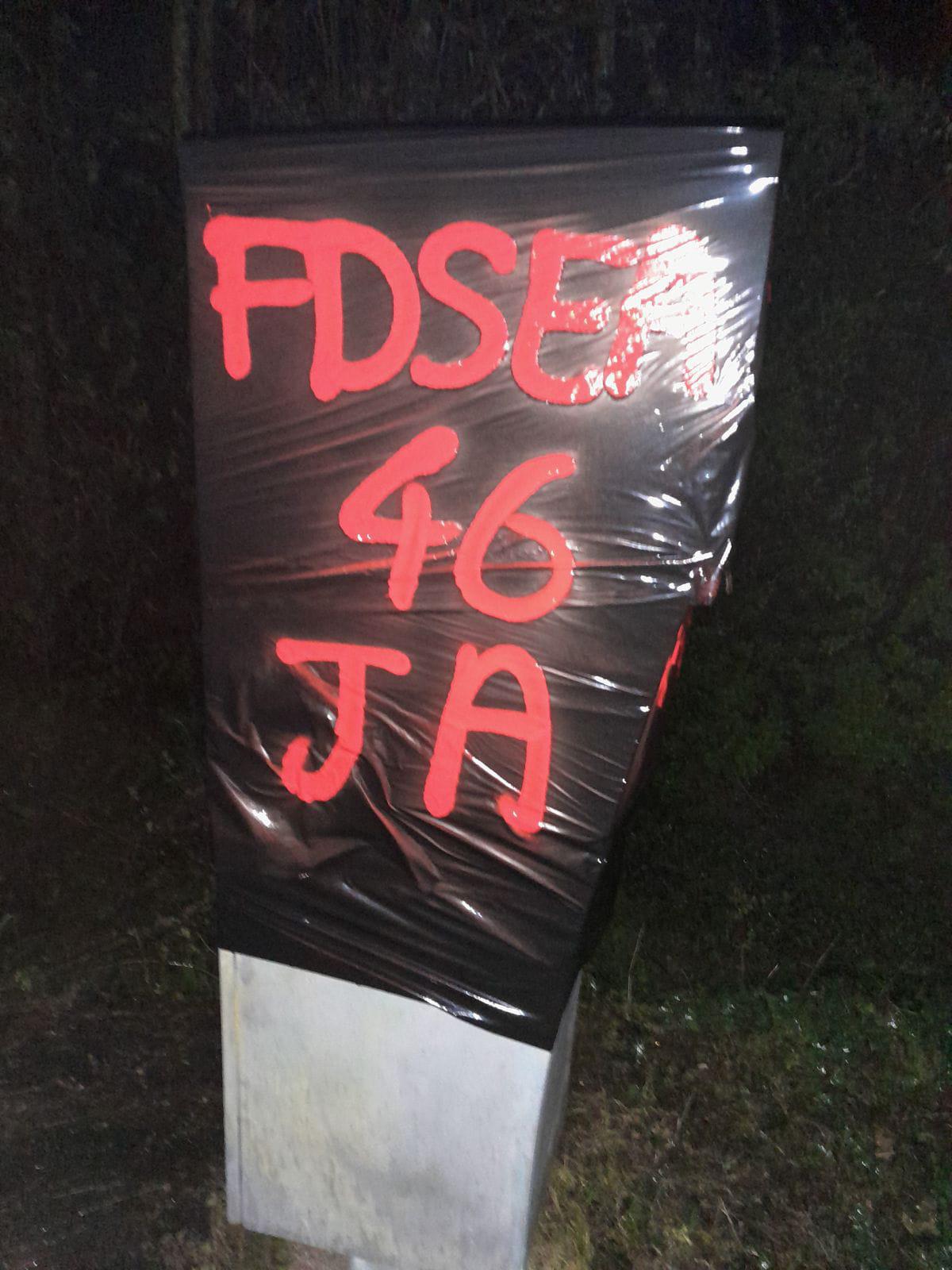 FDSEA46 & JA du Lot : Opération bâchage des radars du Lot