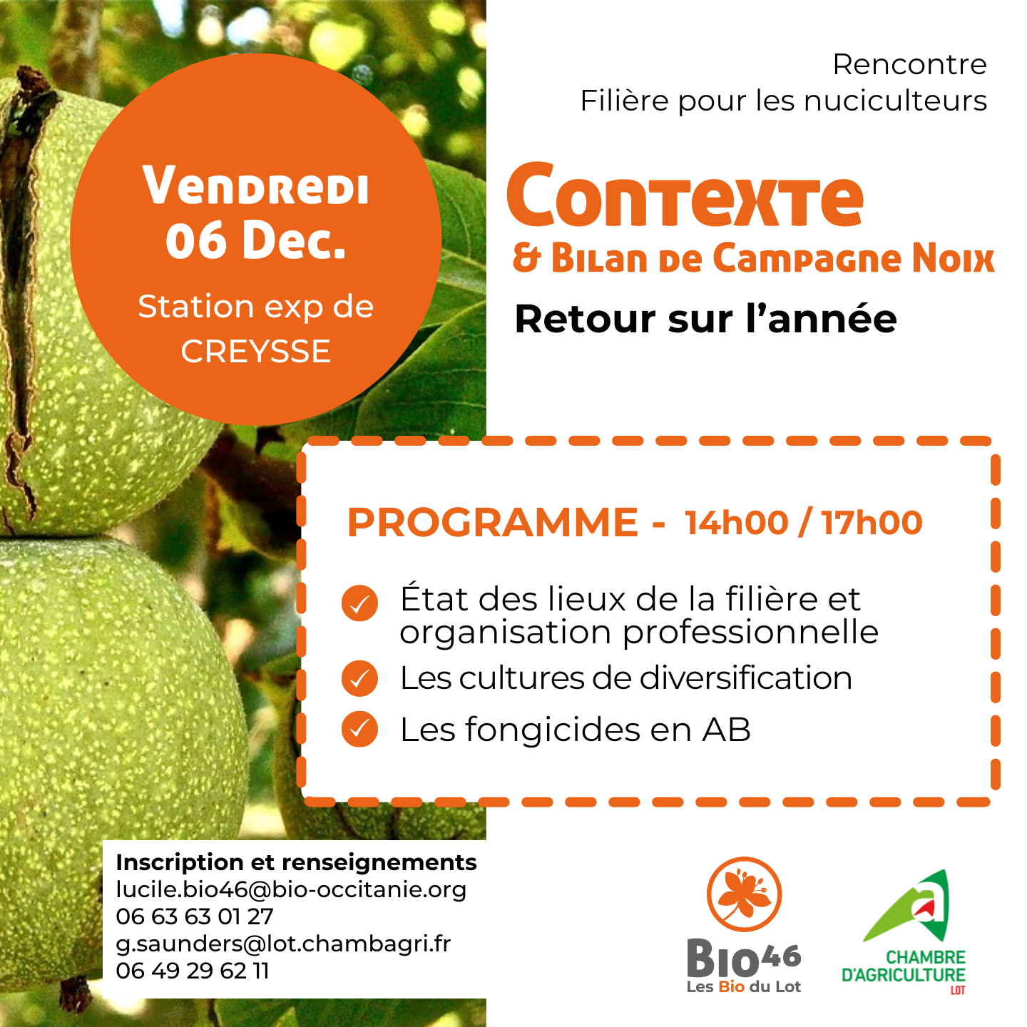 Rencontre filière destinée aux producteurs de noix bio