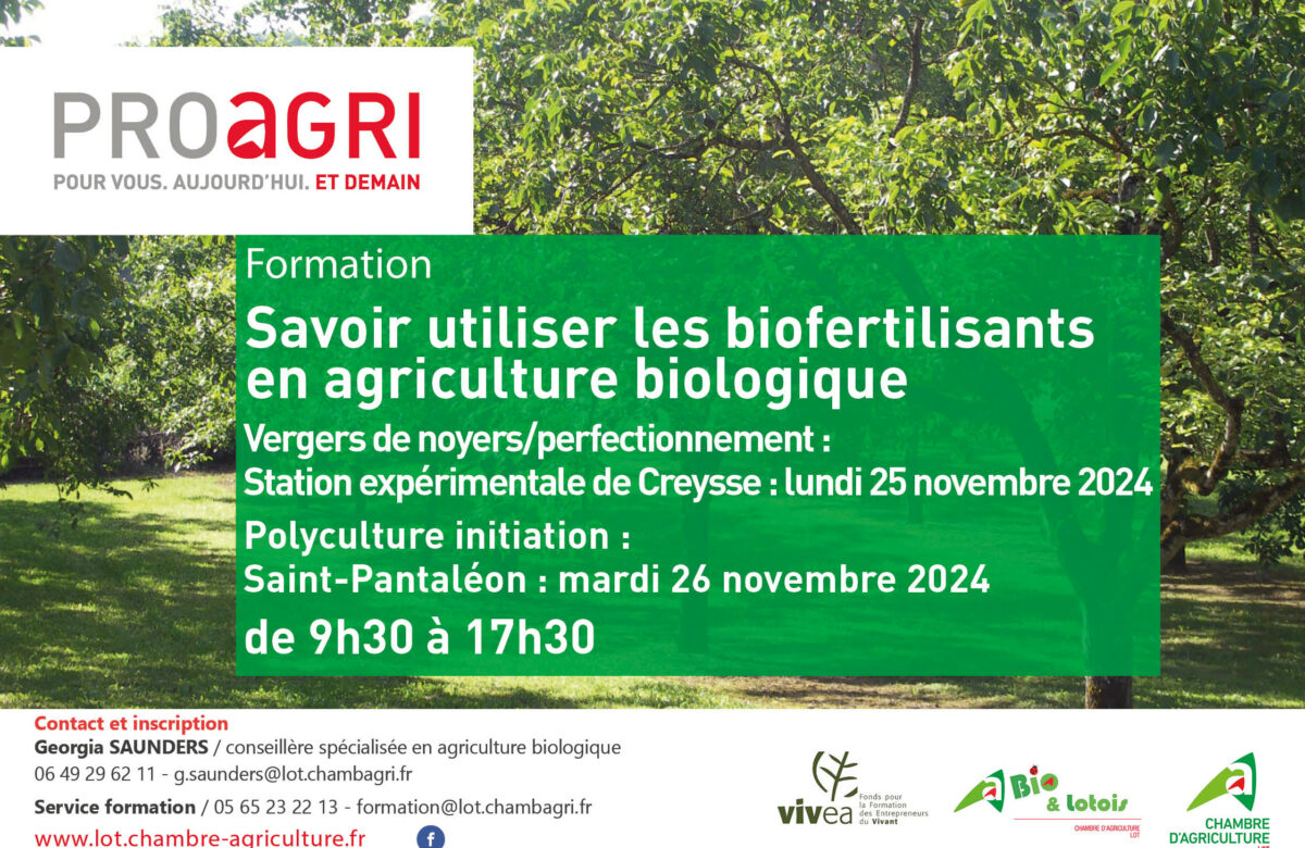 Formations : savoir utiliser les biofertilisants en agriculture biologique