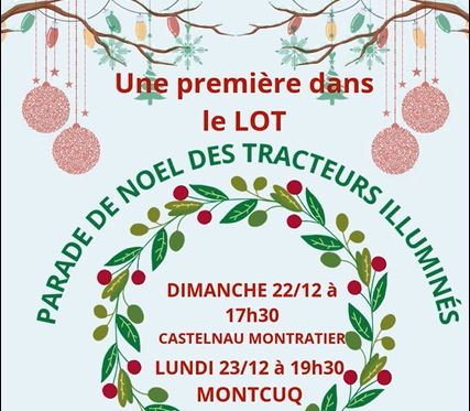 Parade de noël des tracteurs illuminés