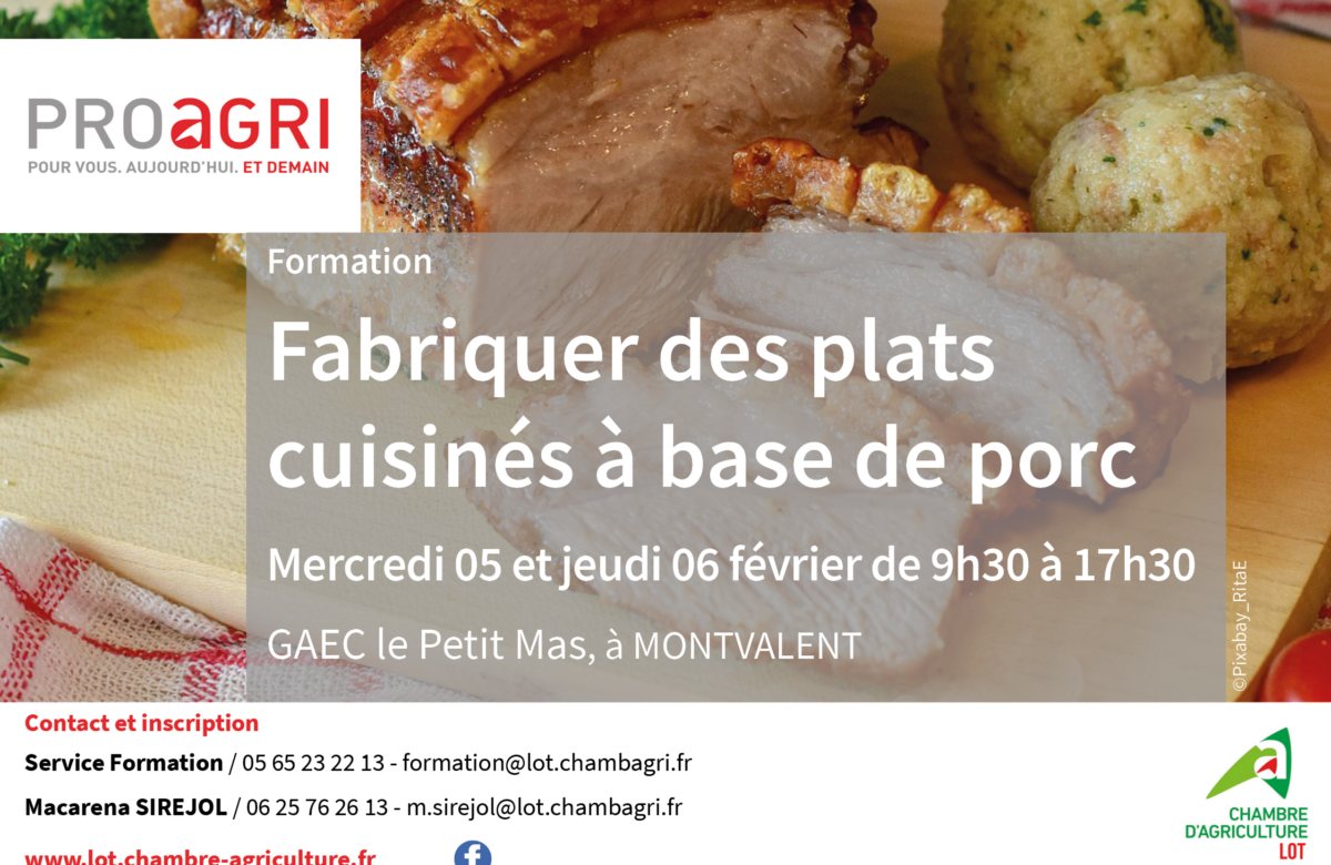 Formation : fabriquer des plats à base de porc