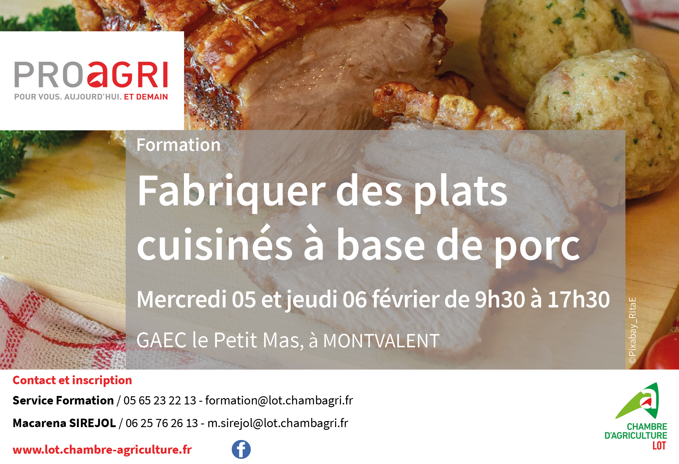 Formation : fabriquer des plats à base de porc