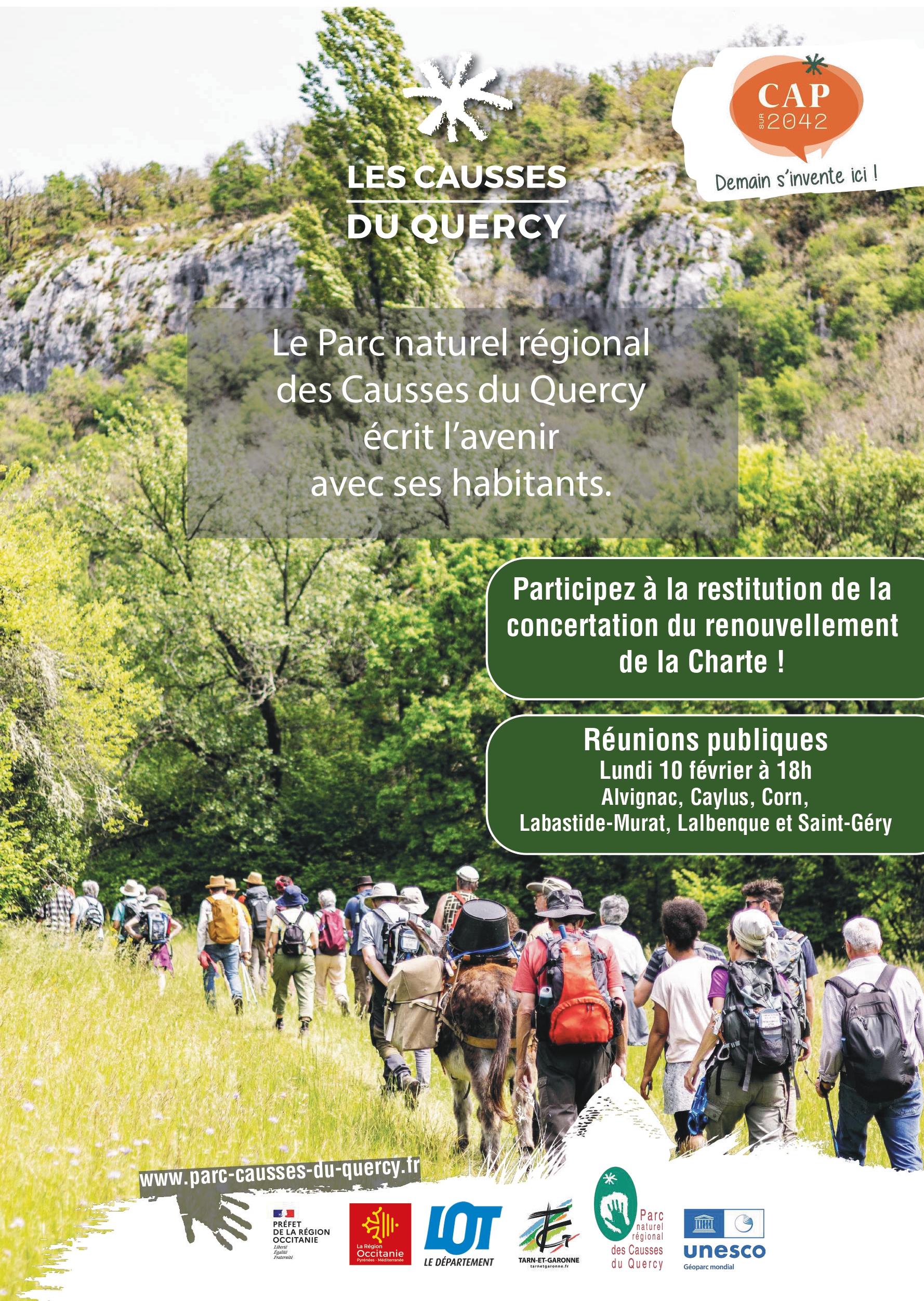 Réunions publiques du Parc naturel régional des causses du Quercy : lundi 10 février