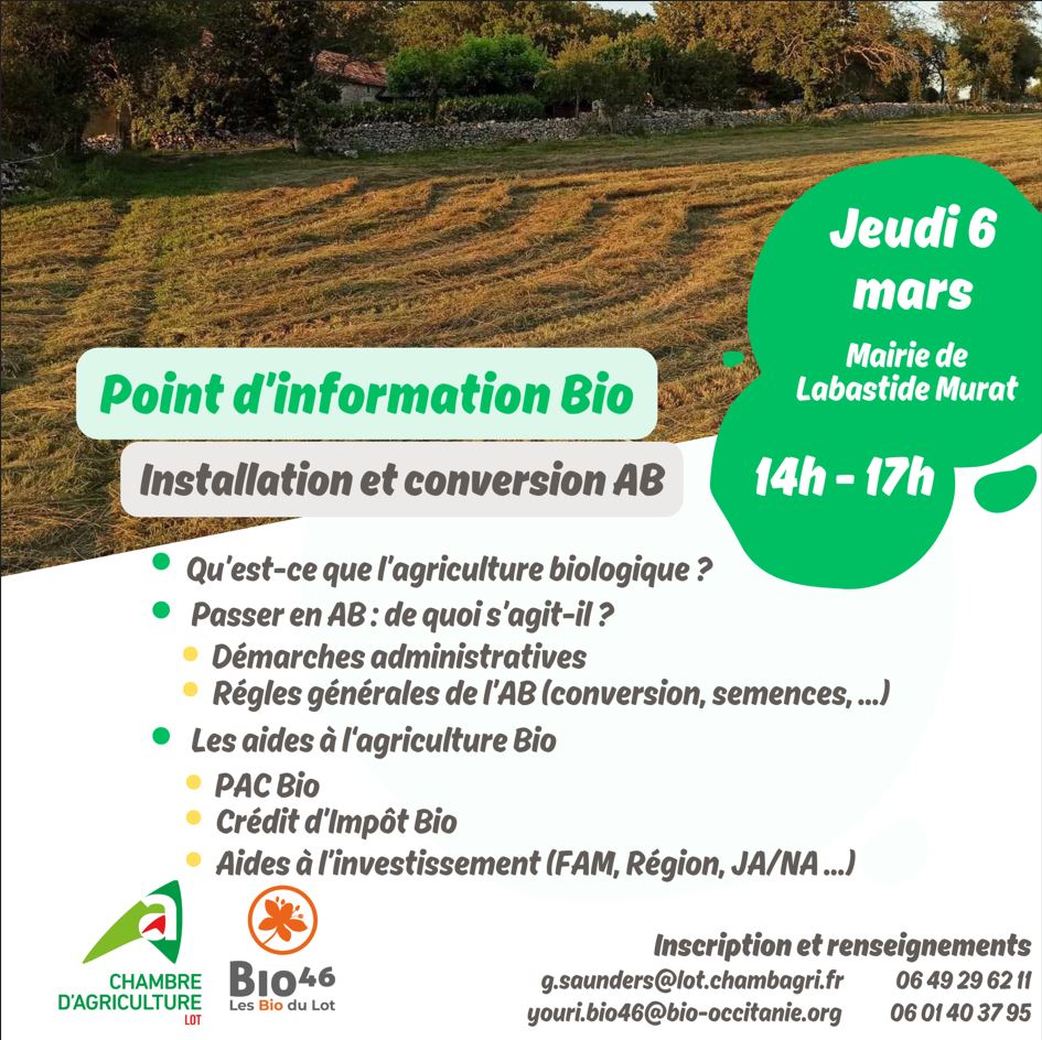 Point d’information Bio Jeudi 6 mars Labastide-Murat