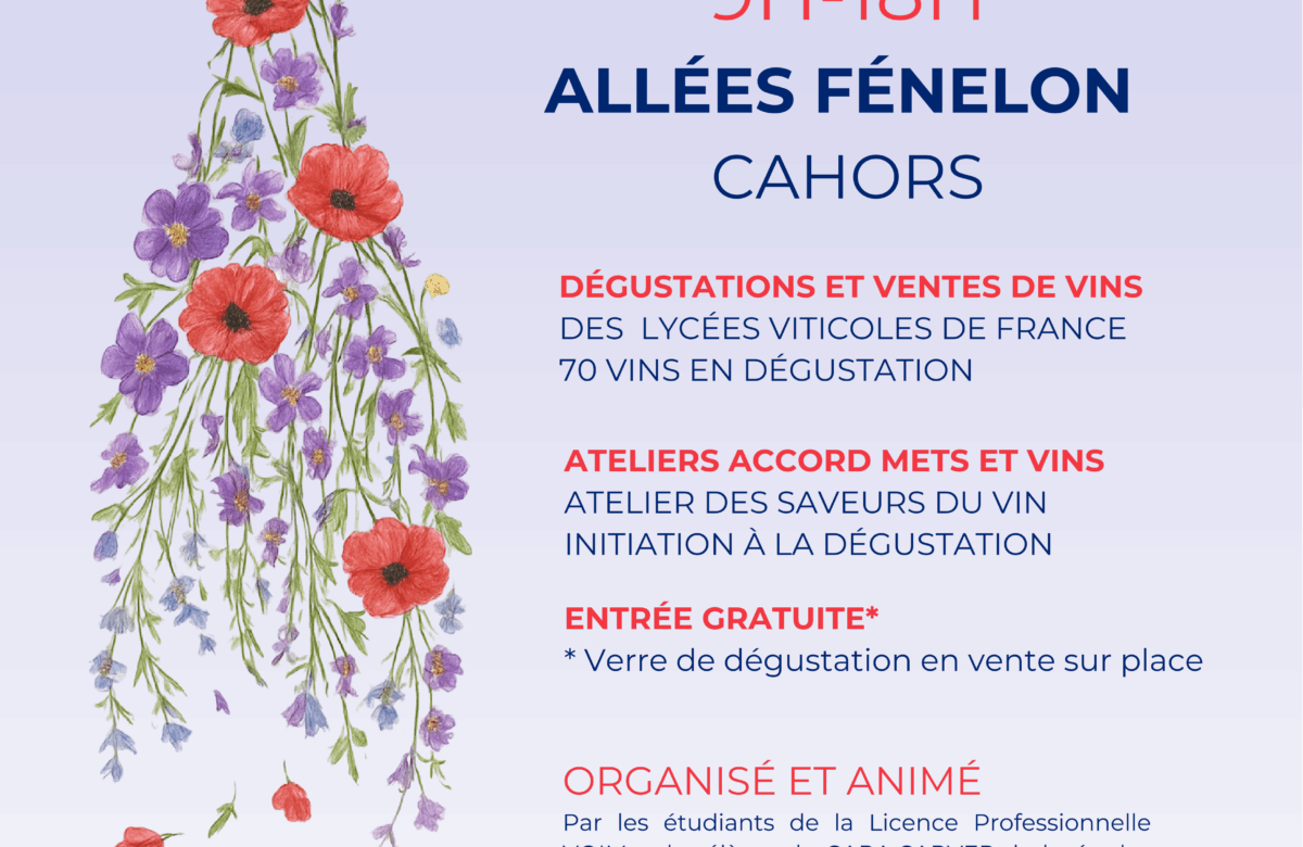 Fête des vins 2025 le 7 juin aux Allées Fénelon à Cahors