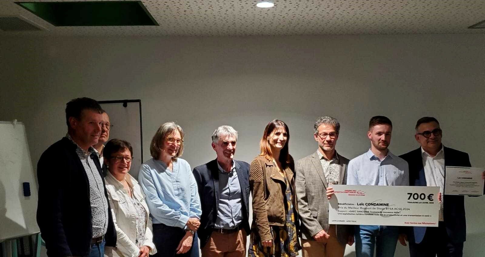 LEGTA de la Vinadie : Loïc CONDAMINE, prix du meilleur mémoire de BTSA ACSE d’Occitanie