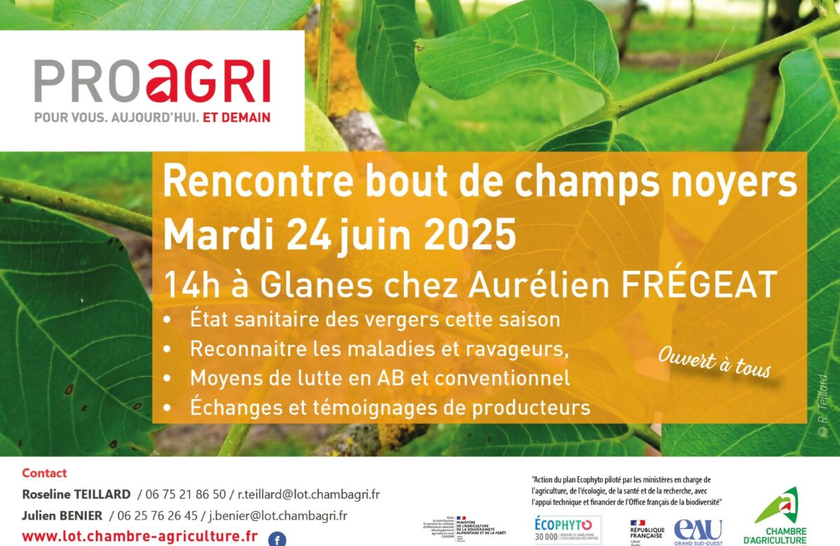  Invitation – Rencontre bout de champs noyers le 24 juin à Glanes