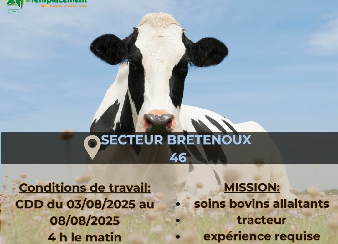 Offre d’emploi : ouvrier agricole secteur Bretenoux (46)