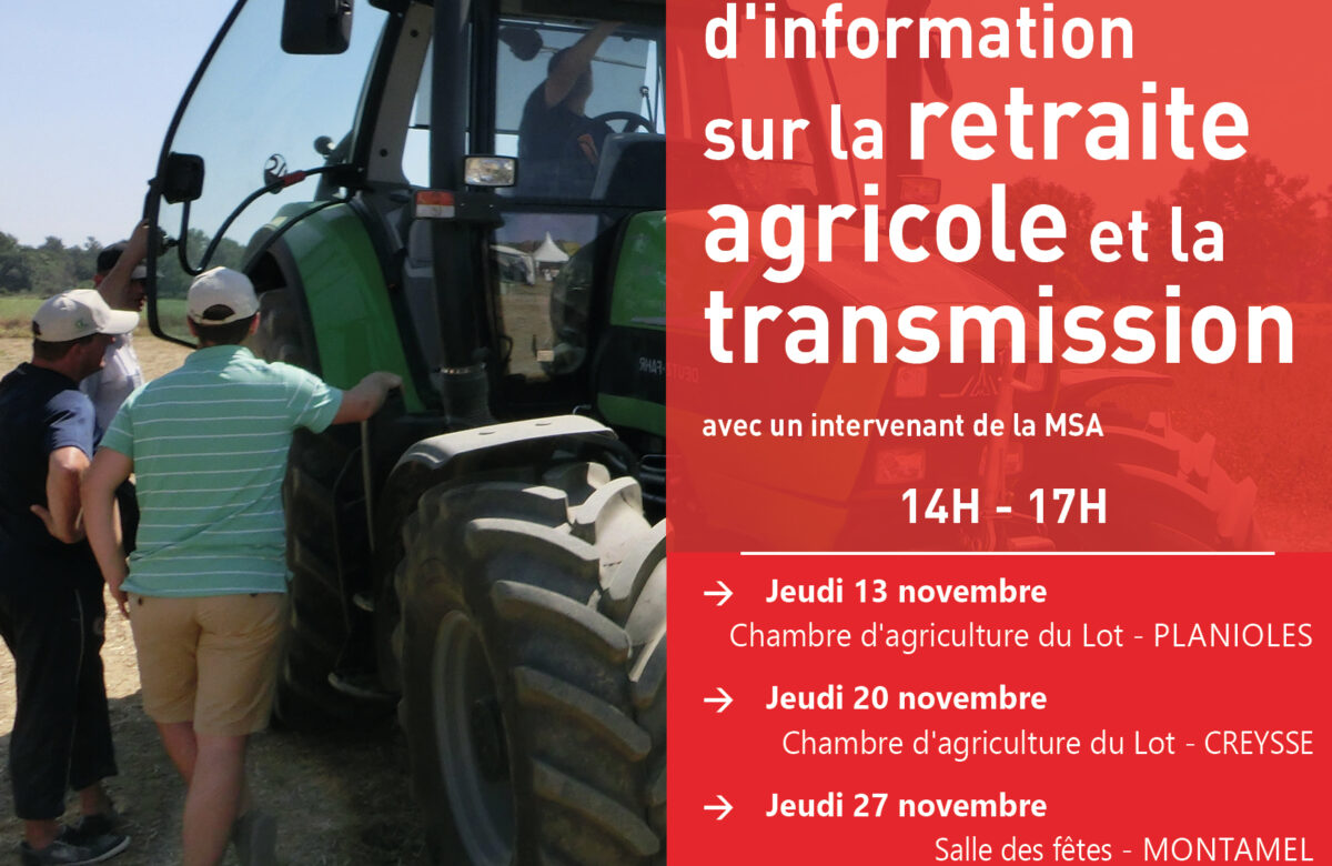 Réunions d'information sur la retraite agricole et la transmission