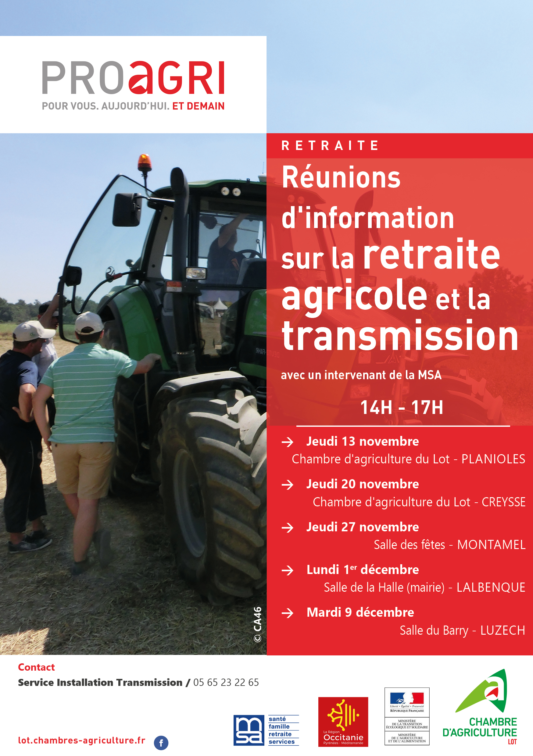 Réunions d’information sur la retraite agricole et la transmission