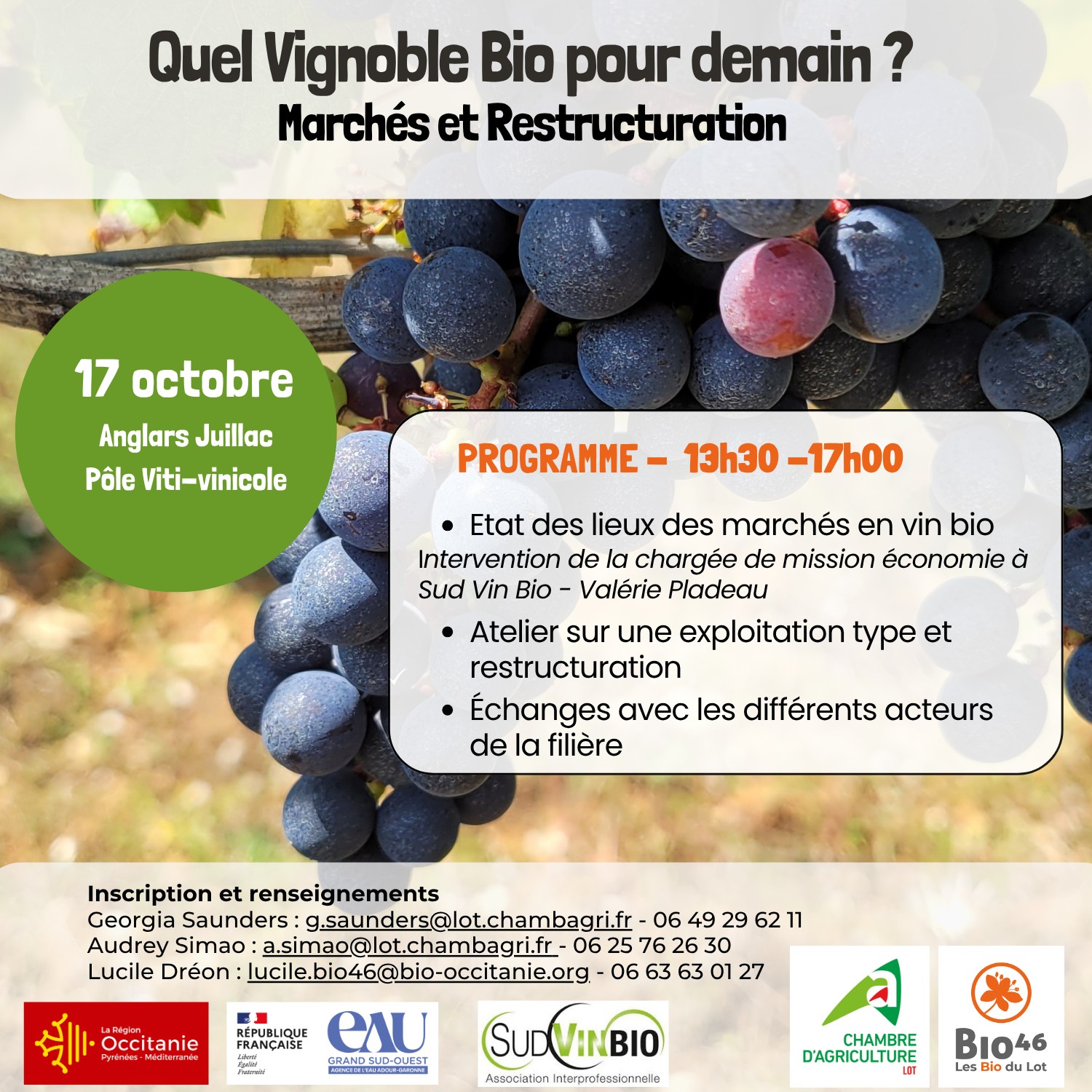 Rencontre sur les marchés en viticulture bio et la restructuration du vignoble lotois à Anglars-Juillac