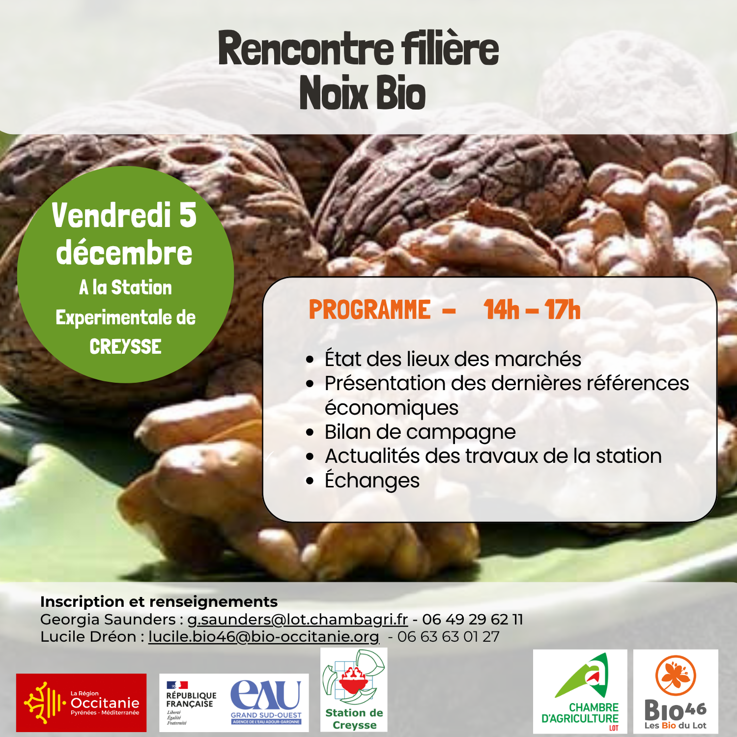 Rencontre technique et filière noix bio, le 5 décembre