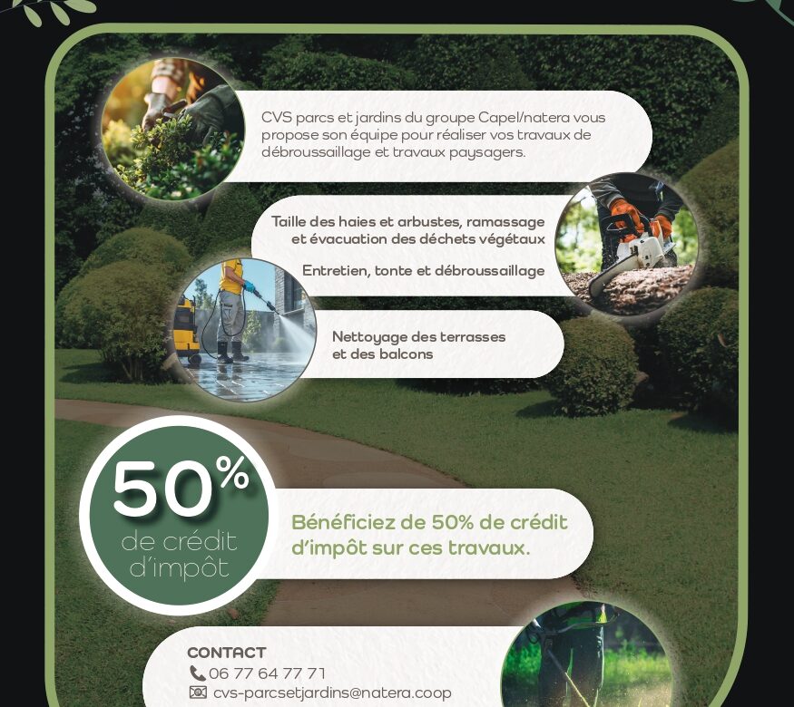 CVS Parcs et Jardins lance de nouveaux services pour entretenir vos extérieurs !