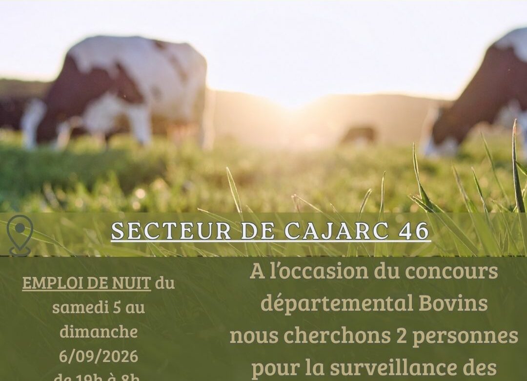 Offre d’emploi secteur Cajarc