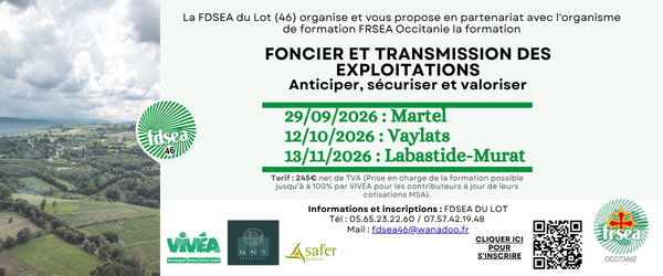 FDSEA&nbsp;: Formation des délégués de structure&nbsp;: Mieux comprendre les enjeux du foncier