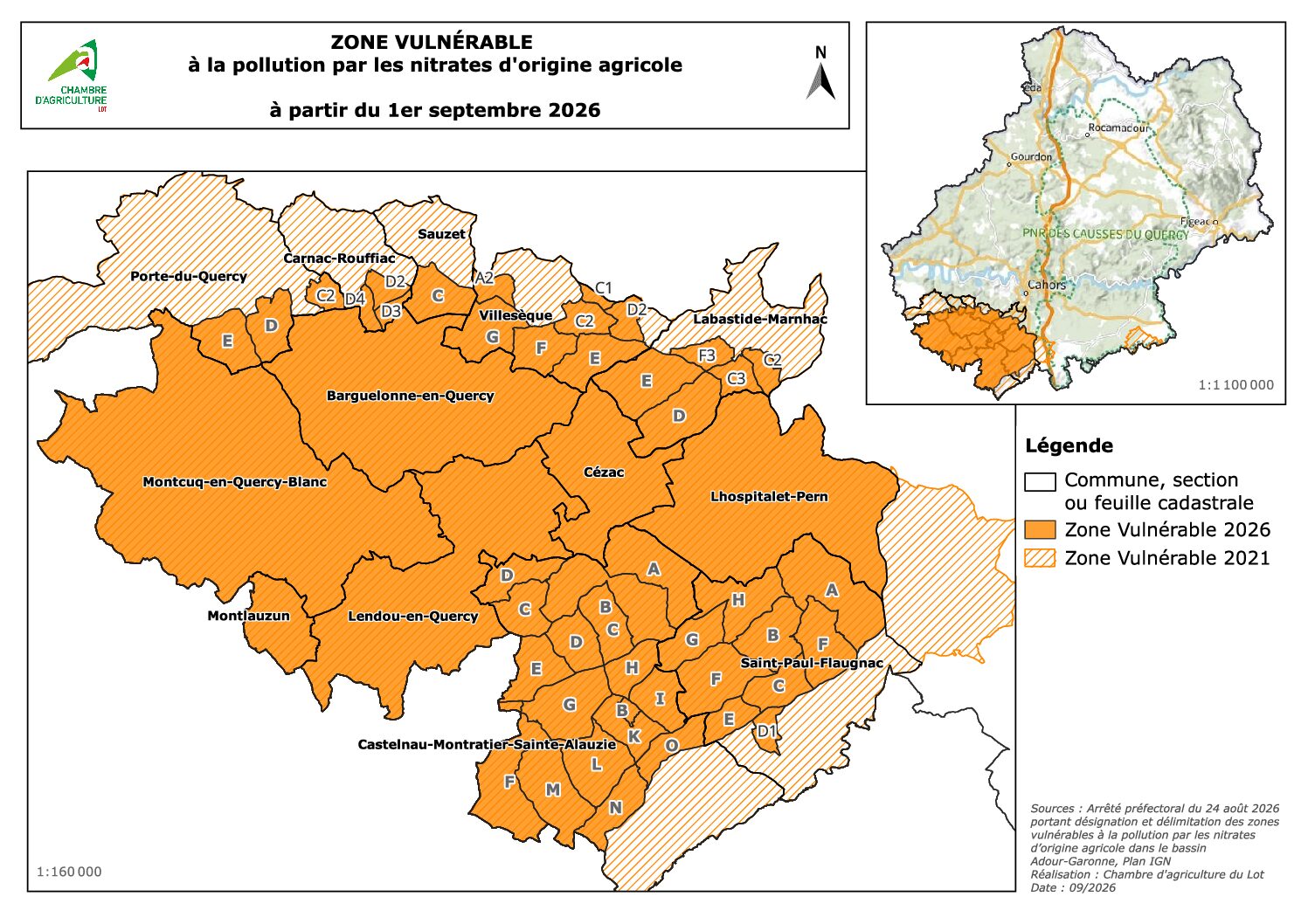 Zones vulnérables nitrates&nbsp;: Un nouveau classement depuis le 1er septembre 2026