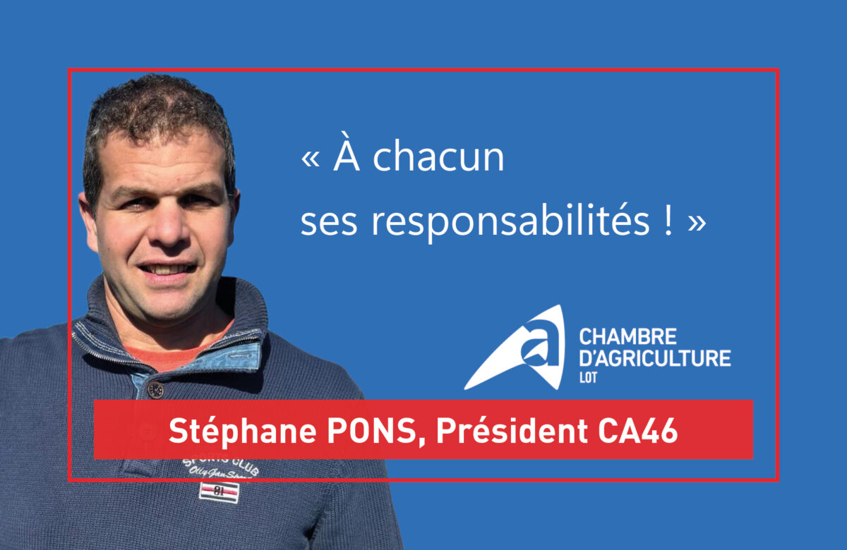Stéphane PONS&nbsp;: A chacun ses responsabilités&nbsp;!