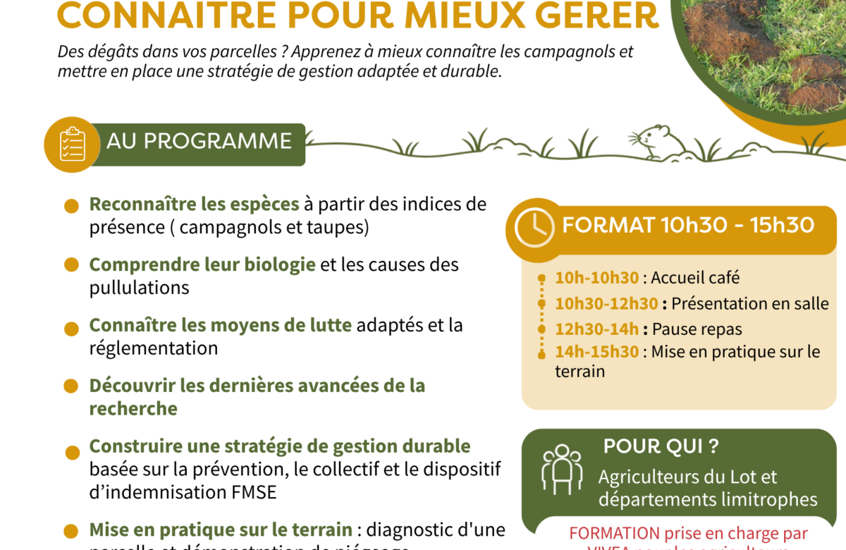 FREDON – Formation Campagnols&nbsp;: connaître pour mieux gérer Attention REPORTEE&nbsp;!!!